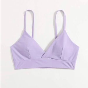 ROMWE lavender wrap bikini top